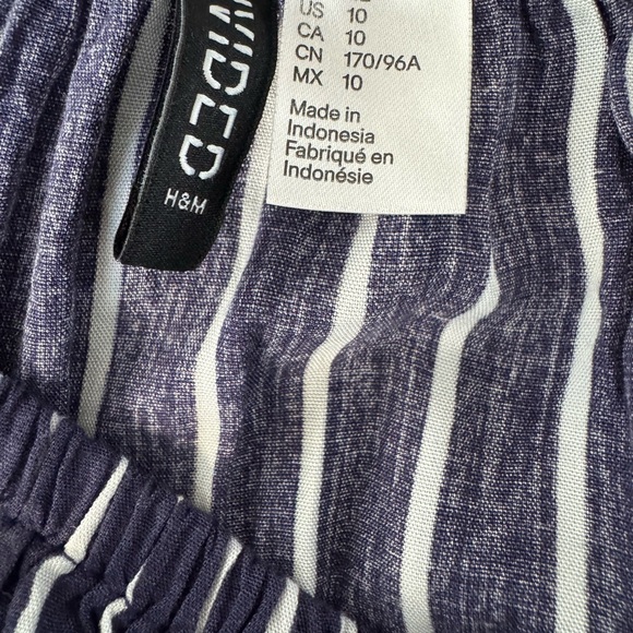 H&M Navy and White Striped Off-Shoulder Blouse - Picture 4 of 4